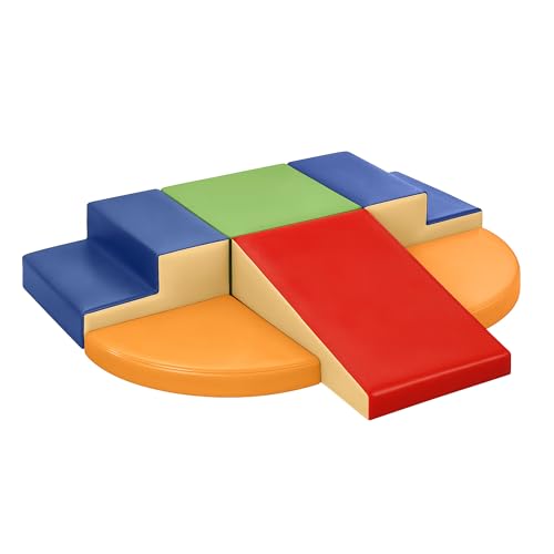 TODIBY 6-Piece Soft PU Leather Toddlers Climbing Toys, Baby Foam