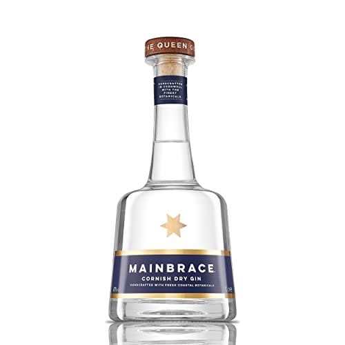 Cornish Dry Gin by Mainbrace 70cl (40% ABV) | A Modern Twist on a London Dry Gin Handcrafted in Cornwall | A Fresh Citrusy Cornish Gin Infused with Three Types of Seaweed & the Finest Gin Botanicals