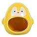 LUOZZY Hamster Hideout Small Animal House Penguin Shape Ceramic Mini Hut Cave Critter Bath House Summer Cooling Nest - Yellow