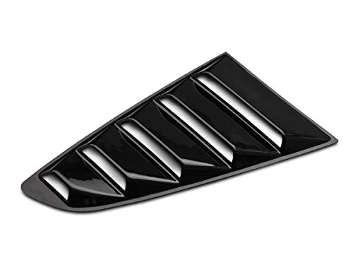 Speedform Vintage Quarter Window Louvers; Gloss Black Compatible With 15-23 Mustang Fastback #TOP1