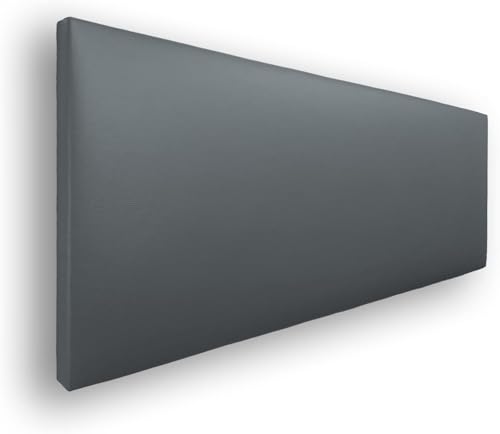 Silcar Home - Cabecero de Cama 135 Gris Jep - Estructura de Madera, Tapizado en Polipiel Liso, Diseño Moderno, Fácil Instalación, Acolchado - Polipiel Gris, 135 cm
