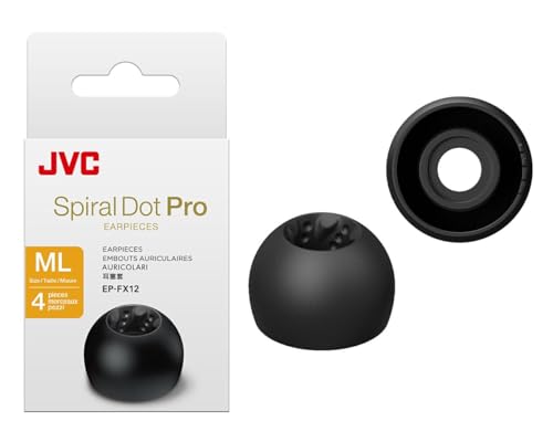 Image of JVC EPFX12 Spiral Dot Pro Earpieces - 2 Set of (4) Ear Tips, Sizes Small Through Large, Fits Many JVC Models (Medium-Large 13mm)