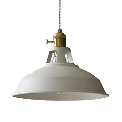 Lampada a Sospensione Industriale Vintage in Metallo Retro Paralume in Ferro Battuto Lampadario a Sospensione Antica plafoniera per Cucina Sala da Pranzo Soggiorno, Rosso giallo blu verde (bianco)