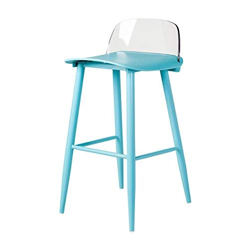 Design Tree Home Muuto SOCO Nerd Replica Bar Stool 30" Seat Height - Blue with Clear Back
