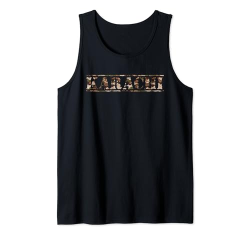 Karachi Pakistan Desert Camo Distressed Vintage Inspired Camiseta sin Mangas
