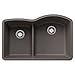 BLANCO 443103 Diamond 40/60 Low Divide Double Bowl Kitchen Sink, 32" L X 21" W -Volcano Gray