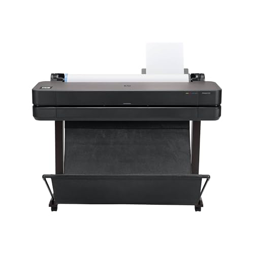 HP DesignJet T630 Stampante per Grandi Formati da 91 cm 5HB11D, Formati supportati da A4 ad A0, velocità 76 Pagine A1 all’Ora, Gigabit Ethernet, USB, Wi-Fi, Garanzia 1 Anno, Edizione 2025, Nero