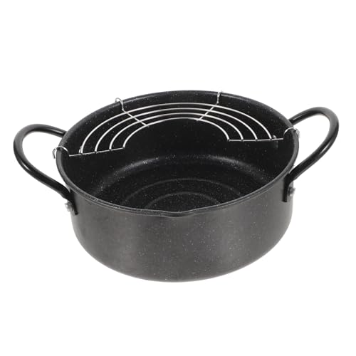 Mikinona 1Set Portable Deep Fryer Pan Japanese Style Tempura Frying Pot for Fish Chicken and Vegetables for Family Picnics and Camping Compatible