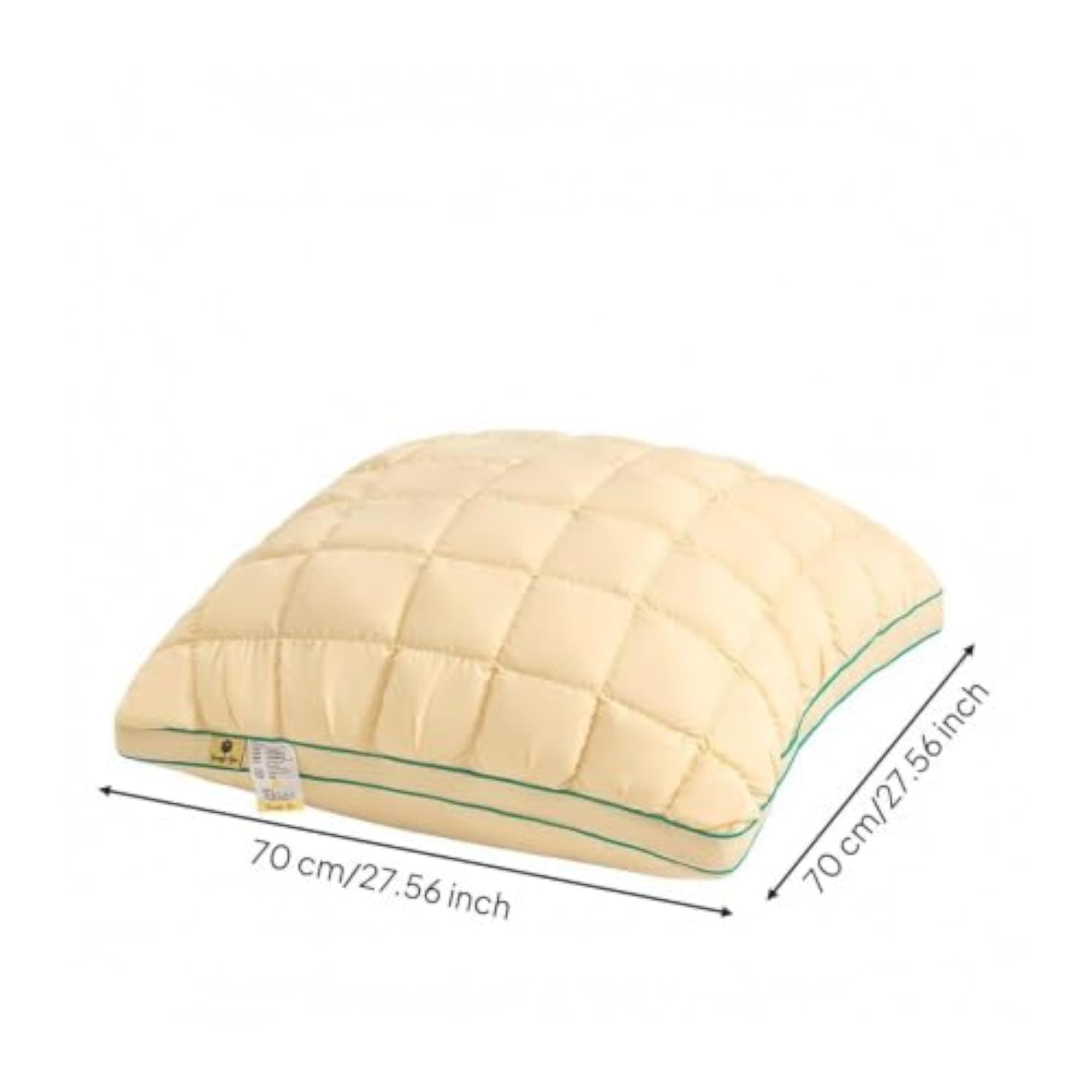 Quilted Pillow Medium Support, Polyester Fiber, Yellow