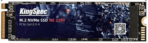 KingSpec M.2 NVMe SSD with a cooling sticker indicating it acts as a heat sink