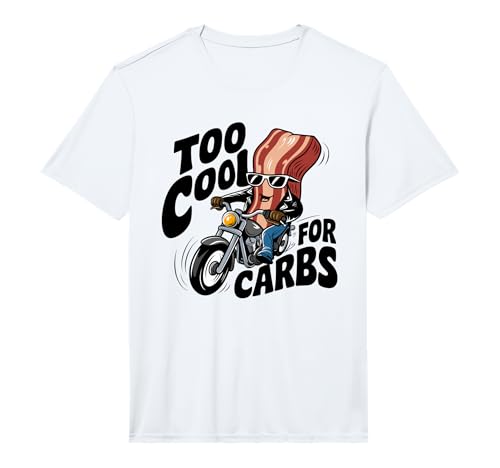 Mens Funny Keto Bacon Design | No Carb Ketogenic Humor Performance T-Shirt