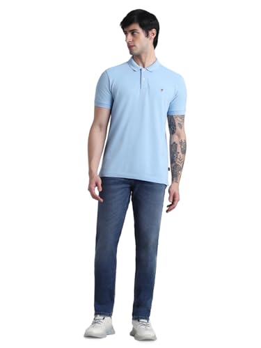 Image of Jack & Jones Men Cotton Polo Collar Slim Fit T-Shirt