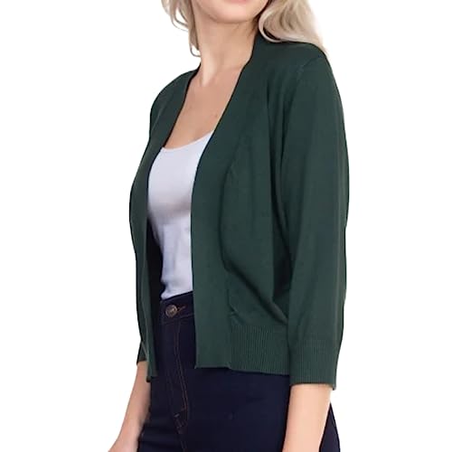 Bolero Cropped Cardigans Shrugs for Women - 3/4 Sleeve Open Front Cover up for Dresses2