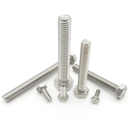 yaoqijie M5 M6 M8 A2-70 304 Stainless Steel DIN933 External Hex Screw Outer Hexagon Head Bolt Lengthen Thread 30-250mm lasting(4
