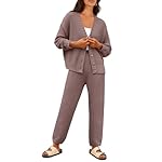 LILLUSORY Womens Cardigan Pants Sets 2 Piece Slouchy Sweater Loungewear