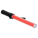 Alipis Verkehrsstab 39cm LED Warnstab mit Aufhängehaken Wiederaufladbarer Leuchtstab für Verkehrsregelung Parkleitfaden und Notfall Einsatz