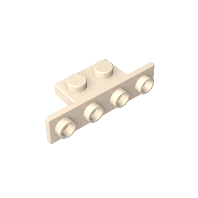 10201 Hinge Plate Bracket 1x2-1x4 [Round Corners] 50 Pieces GDS-638 Compatible with Lego Building Bricks Color:White (Yellow)