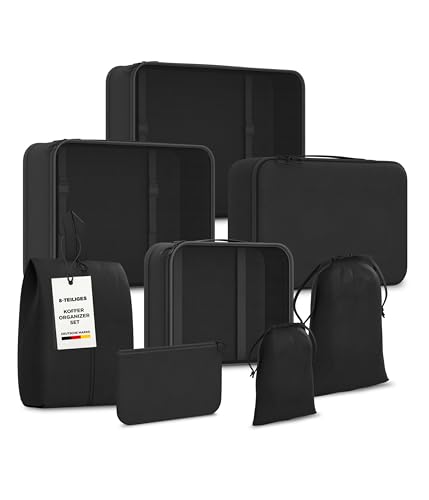 Yunik® Koffer Organizer Set 8-teilig schwarz