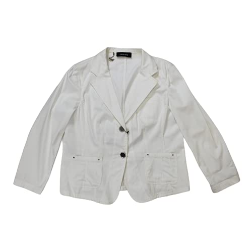 Elena Miro' DT EM2 R027F11097 11 - Chaqueta informal para mujer (algodón y polietileno), color blanco Color blanco. 50