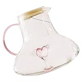 Pichet à thé froid : ☕la conception raisonnable de la poignée rend le pichet très pratique à saisir, facile à glisser. pichet en verre carafe à eau en verre borosilicaté pour le thé , la , les jus faits maison, le lait les boissons chaudes