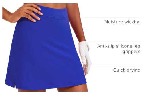 Image of Ekouaer 16 inch Golf Skorts for Woman with Inner Pockets Silicone Grippers Tennis Skirt Quick Dry Athletic Pickleball Skort