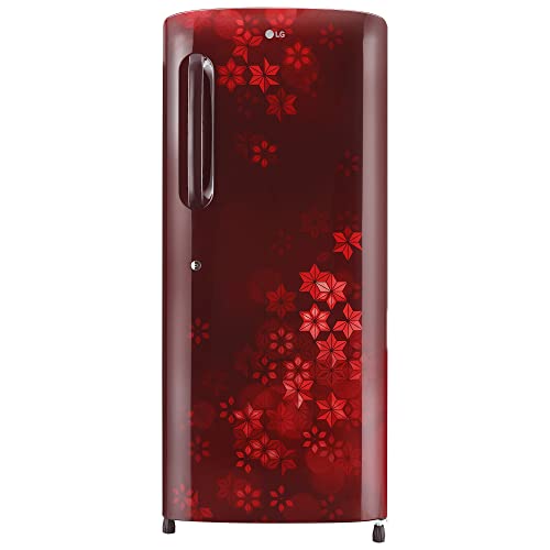 Image of LG 235 L 5 Star Direct-Cool Inverter Single Door Refrigerator Appliance (GL-B241ASQZ, Scarlet Quartz, with base Stand drawer & Smart Connect, 2022 Model)