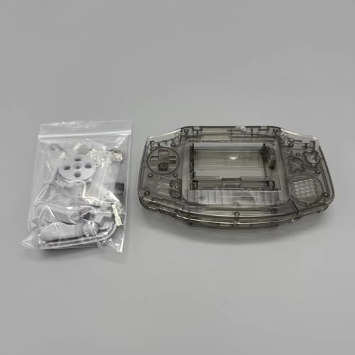 Image of Hzxkqmil Full Housing Shell Kit for Nintendo Gameboy Advance GBA Console | Custom Shell Replacement Transparent Housing Case Repair Parts with Buttons Screws + Tools Kit for GBA Console,Clear Black