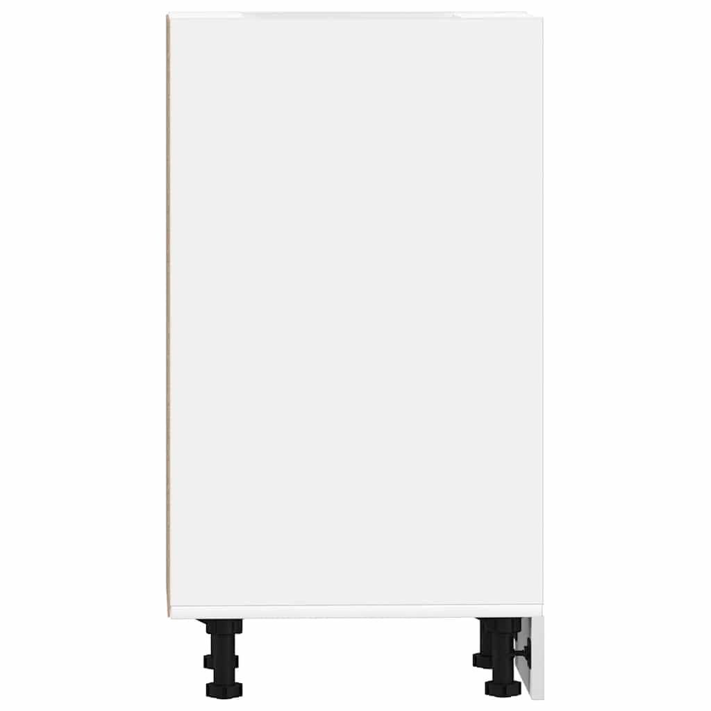 Mobiletto da cucina Riga, bianco, 30 x 44,5 x 81,5 cm, in legno resistente, con piedini regolabili, salvaspazio, per piccole cucine, corridoio, bagno