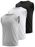 UEEKO Ärmellos Tank Top Herren 3er Pack Tanktop Sport Muscle Shirt Unterhemd Schnelltrocknend Atmungsaktiv Fitness Funktion Shirt Gym Running ärmelloses Shirt Herren(L)