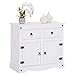 Produktbild CARO-Möbel Kommode Rural, Kiefer massiv weiß, mit 2 Schubladen und 2 Türen, Landhausstil, Landhaus, Mexiko, Buffetschrank, Geschirrschrank, Kommode