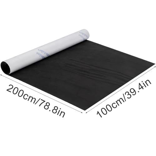 Image of Y.A. LOTUS Black Microfiber Fabric Self-Adhesive Suede Look 39.37in x 78.74in, Premium Synthetic Leather - Stretch Film Fabric Perfect for car Interior Decorate