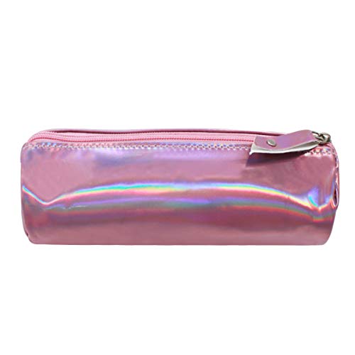 Image of Aisa Pencil Case Holographic Zipper Pen Bags Cosmetics Bags Color Pink