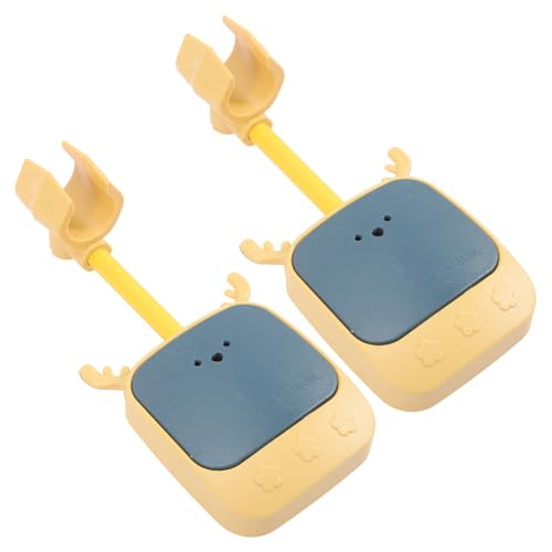 NUOBESTY 2 Soportes De Ducha Ajustables De Alta Presión Para Baño Resistentes Al Agua Portátiles Adhesivos Inoxidables Extraíbles De Plástico Amarillo
