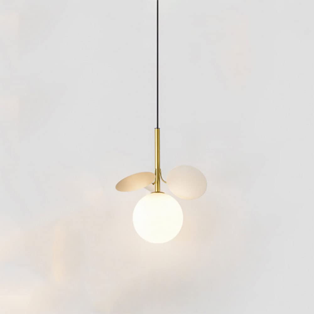 Lustre en verre créatif nordique feuille, suspension haut de gamme