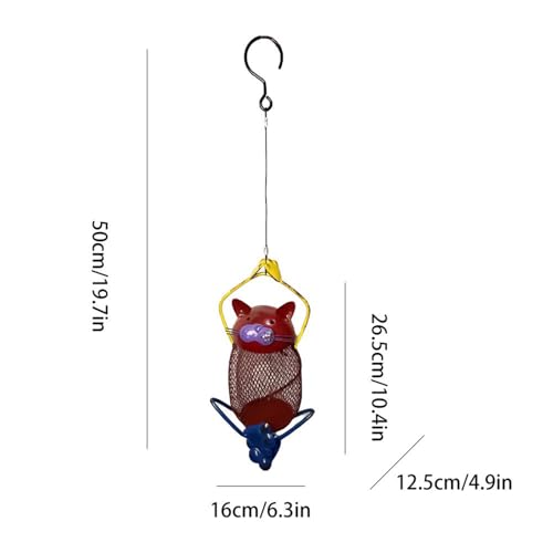 Mangeoire à oiseaux en métal en forme de chat robuste et durable - 6