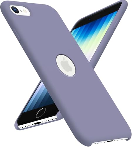 Image of DIZORO Liquid Silicone Soft Back Cover for iPhone 7 Case, Shockproof Slim Camera & Full Body Protection Non Yellowing Cover with Microfiber Lining & Logo Cut (4.7 Inch) -Lavender Grey