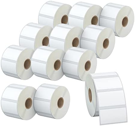 KingTac 2.25" X 1.25” Direct Thermal Labels - 12 Rolls,1000/Roll - Perforated Stickers for Barcode Address & FBA Product, Compatible with Zebra & Rollo & MUNBYN Desktop Printer…