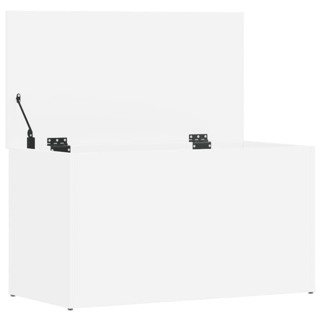 Skrzynia do przechowywania, biała, 84 x 42 x 46 cm, materiał drewnopochodny, organizer do przechowywania ubrań, zabawek, narzędzi, artykułów dekoracyjnych, stabilna skrzynia jako stolik kawowy