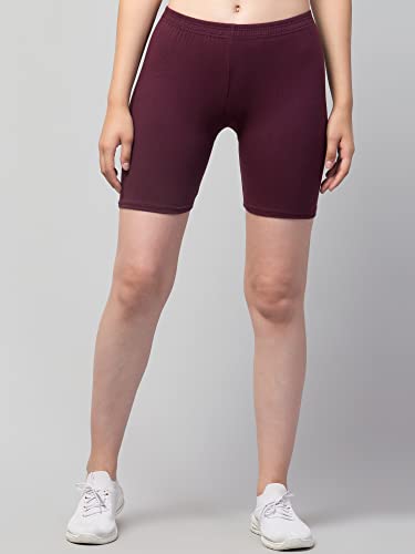 Image of Women's Cycling Shorts - Skin Fit Stretchable Tights for Gym, Sports, Running, Yoga & Layering Under Dresses - High-Waist, Seamless, Moisture-Wicking
