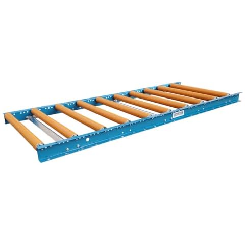 Gravity Roller Conveyor with Polyurethane-Covered Steel Rollers | 24" Wide x 5' Long | Heavy Duty Steel Frame | Adjustable Roller Centers for Woodworking, Metal, and Assembly Support – Ultimation Cover