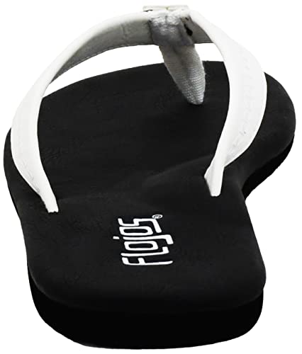 Flojos Women's Claire Flip Flops, White/Black, 7 #TOP4