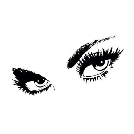 Decalgeek Beautiful Eyes Removable Wall Art Decal Sticker Decor Mural Diy Vinyl, 23.6 Inch X 49.2 Inch, Black