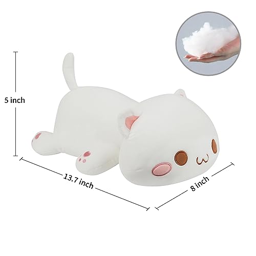 Afan Super Soft 13.7”Cute Cat Kitten Doll Plush Toy Kawaii Anime Plush Cute Stuffed Animal Cat Toys For Kids Girls Boys Squishmallow Cat （White ） #TOP2