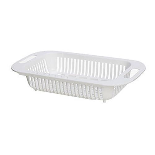AD-BCrbgen Multifunctional drain basket Colander Fruit & Vegetable Wash Basin Large Capacity Wash Basin Fruit Wash Basin Food Filter Ideal for draining pasta vegetables and fruits(White-1pc)