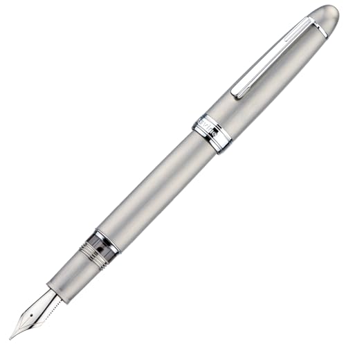Image of Asvine J16 Brushed Titanium Fountain Pen Jowo Broad Nib Piston Filling, Ink Window, Wrench & Box