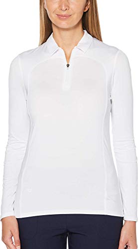 Callaway Women's Golf Chest Stripe Long Sleeve 1/4 Zip Mock Pullover White XX Large