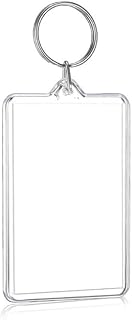 Jowxsx Clear Plastic Picture Frame Keychain Rectangle Shapes Blank Photo Keychains Photo Display Plastic Blank Keychain Clip Photo Holders Photo Albums, Frames and Accessories