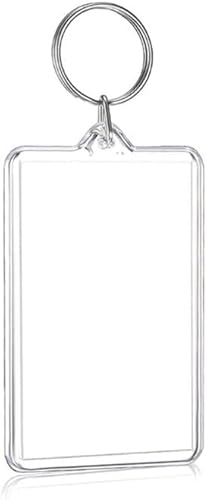 Jowxsx Clear Plastic Picture Frame Keychain Rectangle Shapes Blank Photo Keychains Photo Display Plastic Blank Keychain Clip Photo Holders Photo Albums, Frames and Accessories