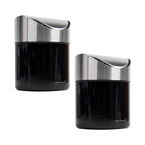 Caneca de basura pequeña rectangular acero inoxidable 1.5 L set 2