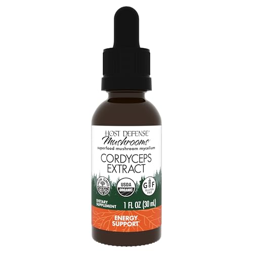 Host Defense Cordyceps Extract - Immune & Energy Support Supplement - Kidney Health Supplement with Cordyceps - Fitness Support to Aid Oxygen Uptake - 1 fl oz (30 Servings)*